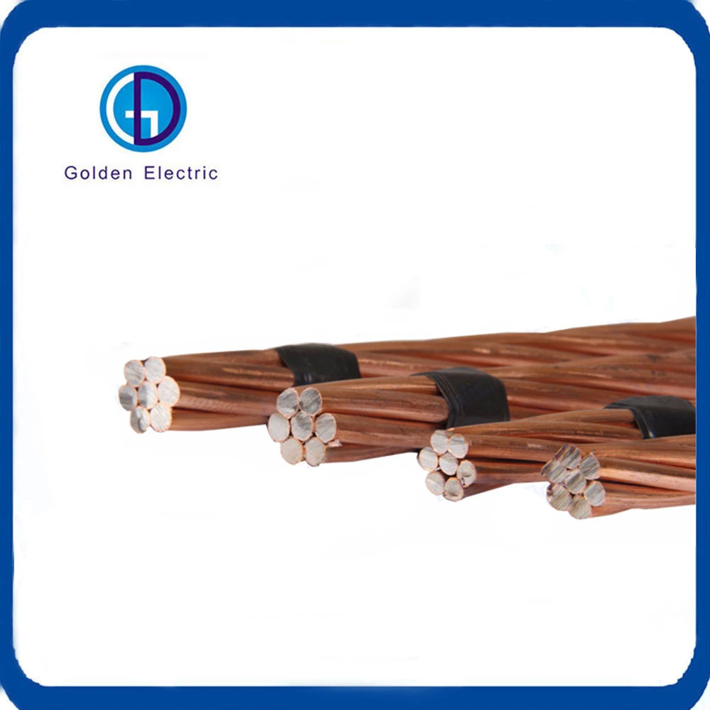 120mm2 de 150mm2 de 300mm2 de acero revestido de cobre alambre trenzado de cobre desnudo puesta a tierra Cable Eléctrico subterráneo