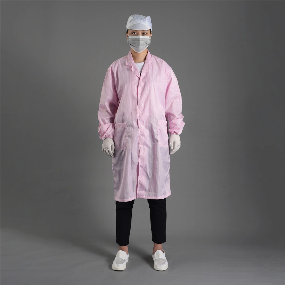 5mm Gitter Reinraum-Smock ESD Baumwolle Kleidungsstück Lab Coat antistatisch Kleidung