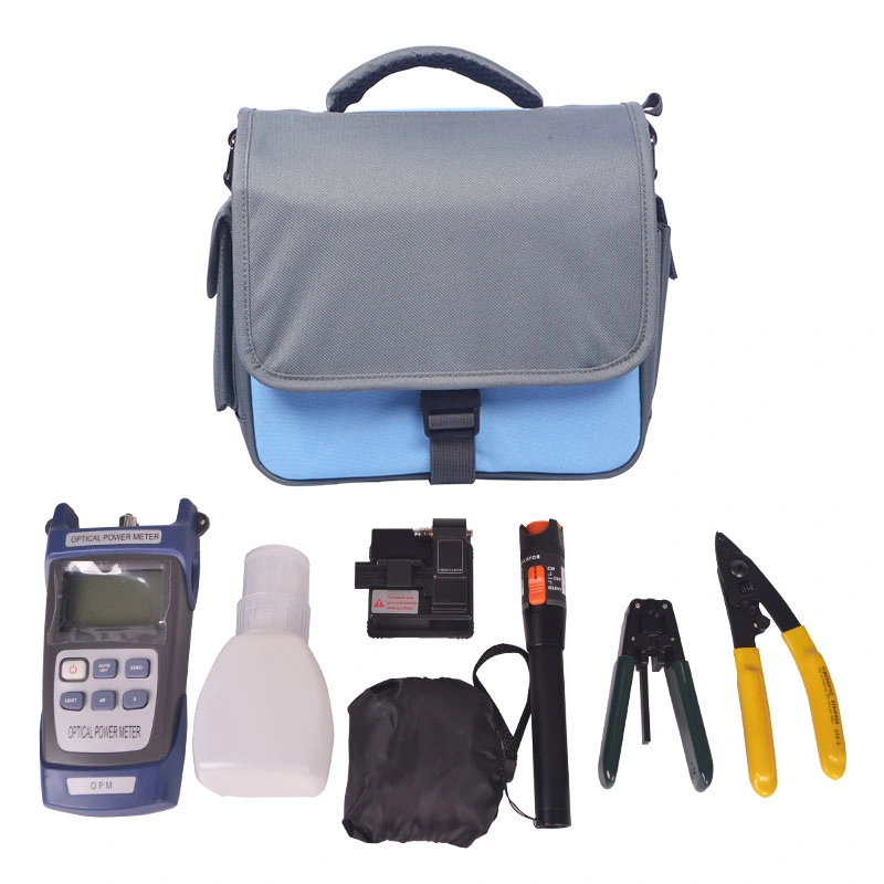 FTTH Fiber Optic Tool Kit mit Leistungsmesser Cleaver und Abisolierkit Für Lwl-Spleißarbeiten