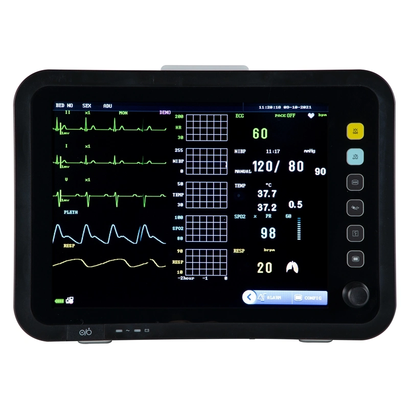 Parâmetro de múltiplos monitorizar a pressão arterial de oxigênio arterial Monitor de Ritmo Cardíaco