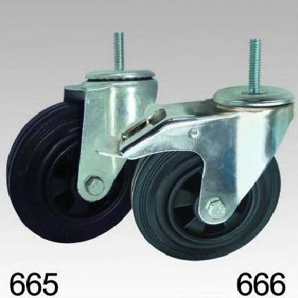 Black Nylon Small Wheel Swivel Plate Top Caster