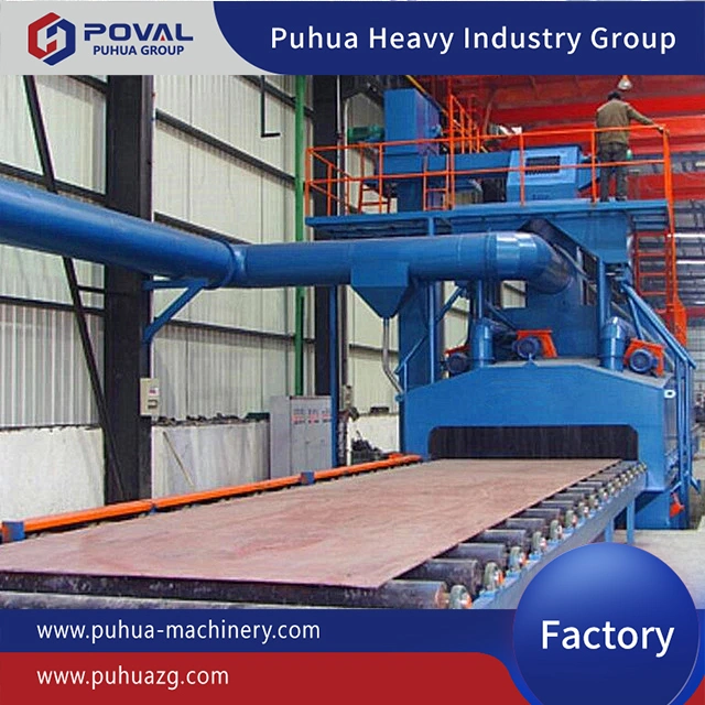 Roller Conveyor Type Steel H Beam I Beam Abrasive Shot Blasting Machine High Speed