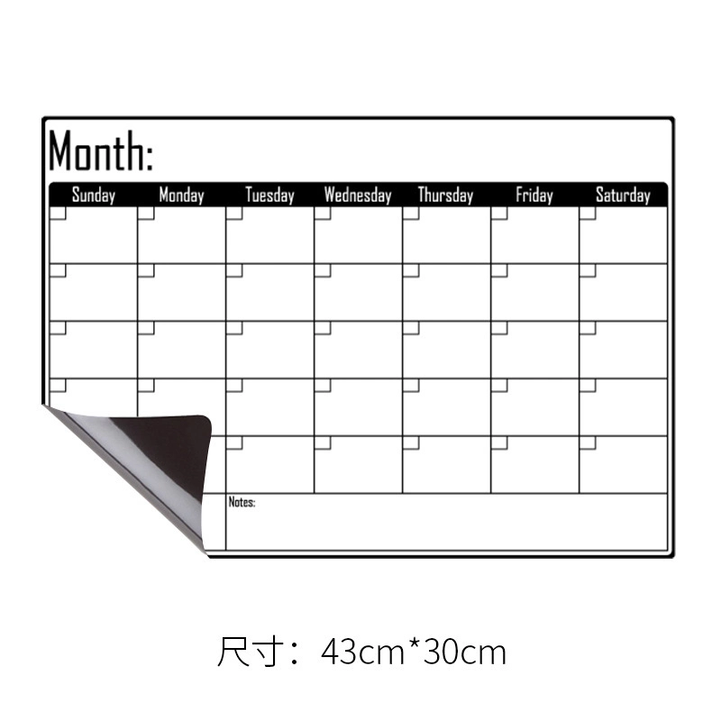 Magnetic Dry Erase White Board Sticker Magnetic Weekly and Monthly Planner Calendar