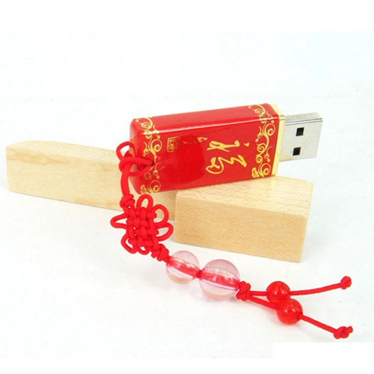 Chinese Style Red Fu U Disk Advertising USB Flash Drive Customizable Logo