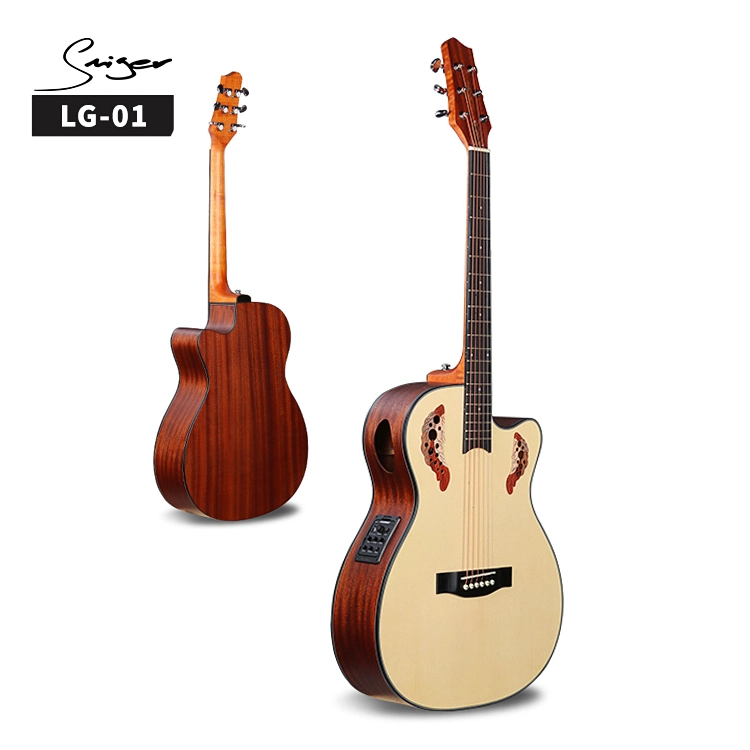 China Factory Wholesale Price 40 Inch Original Resonator Body 6 String Folk Electric Acoustic Guitar