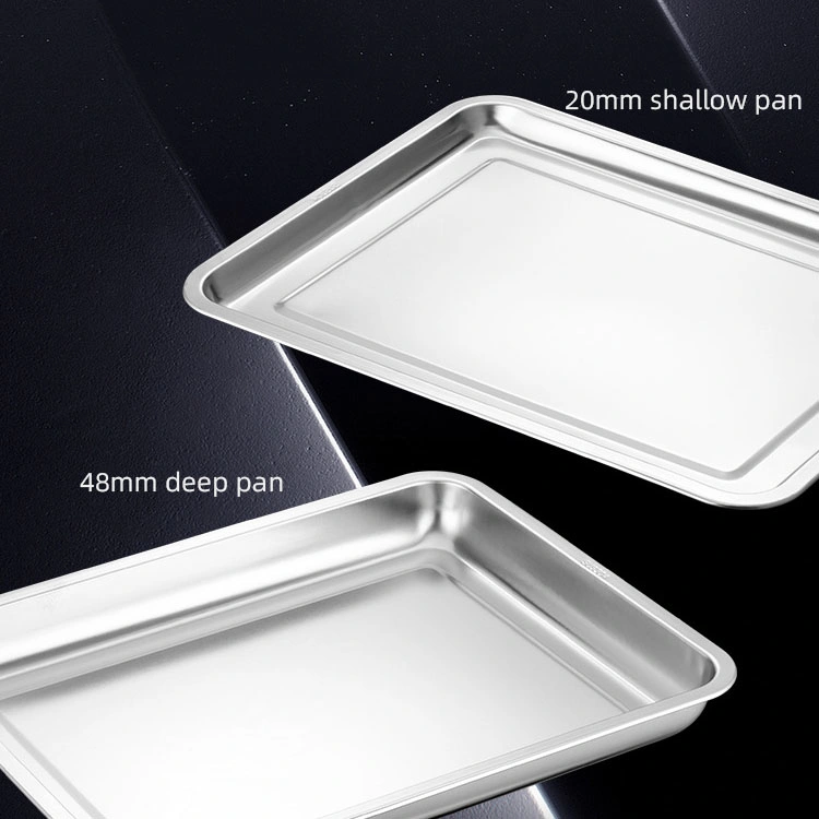 Stainless Steel Baking Tray Restaurant Kitchen Food Serving Tray Fruit Vegetable Drain Tray