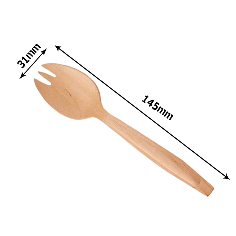 Biodegradable Disposable High quality/High cost performance  Food Recyclable Knife Classic Wooden Fork