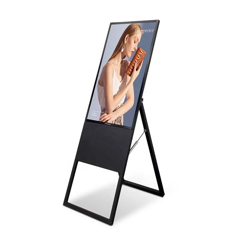 Factory Supply Movable Foldable LCD Touch Screen LCD Monitor Portable Digital Signage Menu Board for Coffee Shop