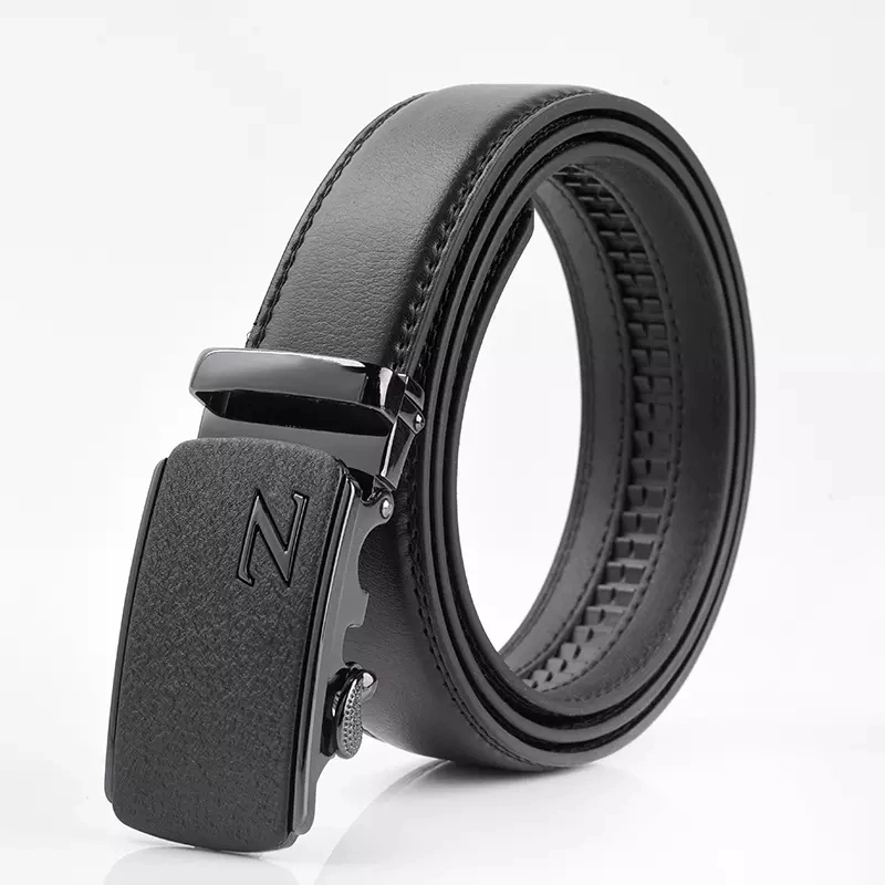 New Men&prime; S Leather Automatic Buckle Belt Wholesale/Supplier Fashion Business Alloy Buckle Belt