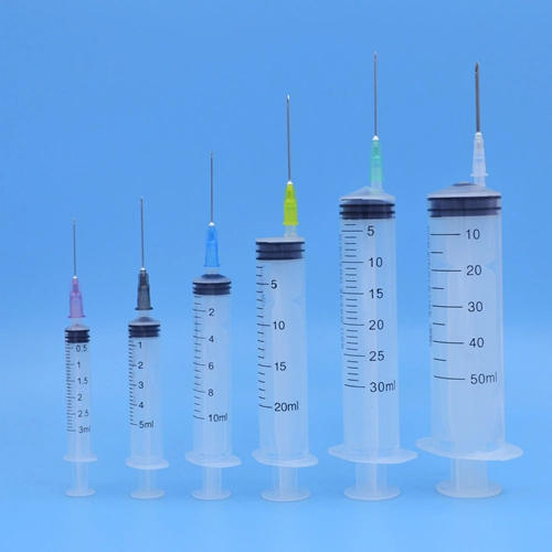 Lab Disposable Medical Products 1ml - 60ml 2-Part 2 Parts Syringes with Luer Slip and Luer Lock Needl Concentric