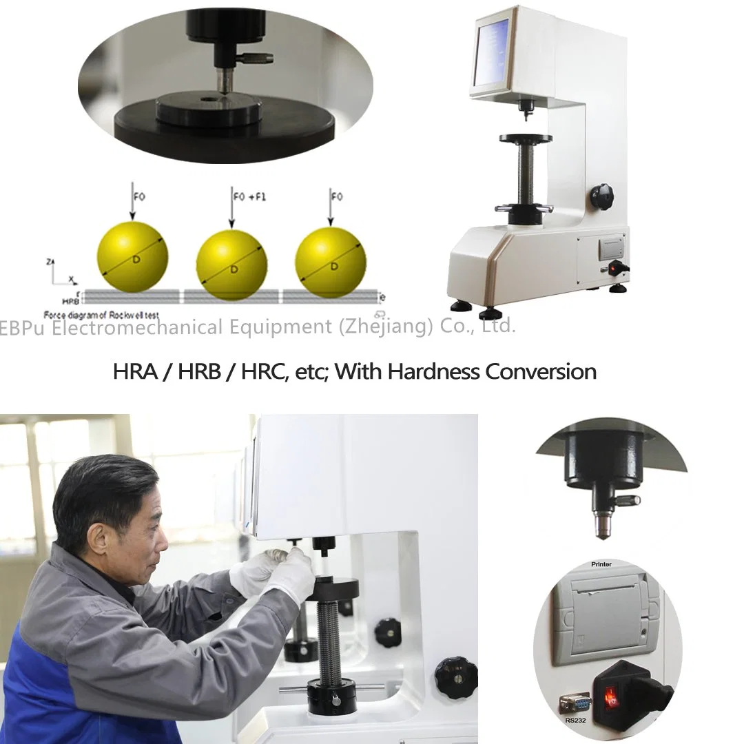 Équipement de test de métal Testeur de dureté Rockwell numérique à écran tactile R-150t