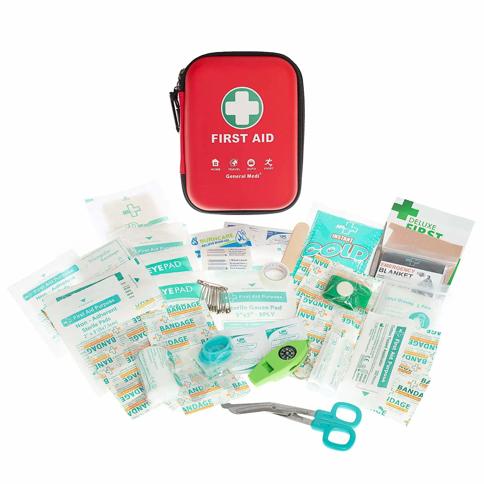 170 Stück Hartschalenkoffer und leichtes erste Hilfe Rot zuerst Aid Kit für Reisen Notfall medizinische Hilfe Kit