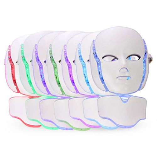 Beauty 7 Farbe LED Gesichtsmaske Photon Licht Haut Verjüngung Gesichtspflege LED-Licht-Maske mit Hals