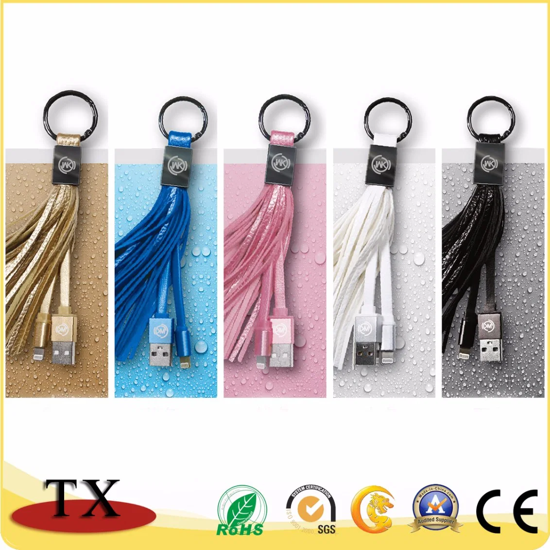 Leather Tassels Promotional Gift Nylon Woven Flash Driver USB Cable