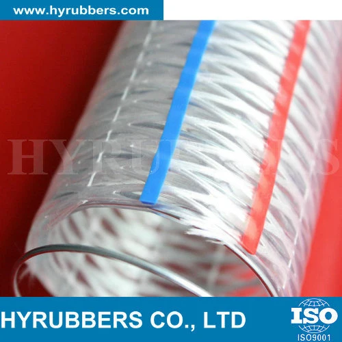 Hyrubbers Transparent PVC Steel Wire Reinforced Hose / Flexible Plastic Pipe Tube/ PVC Hose