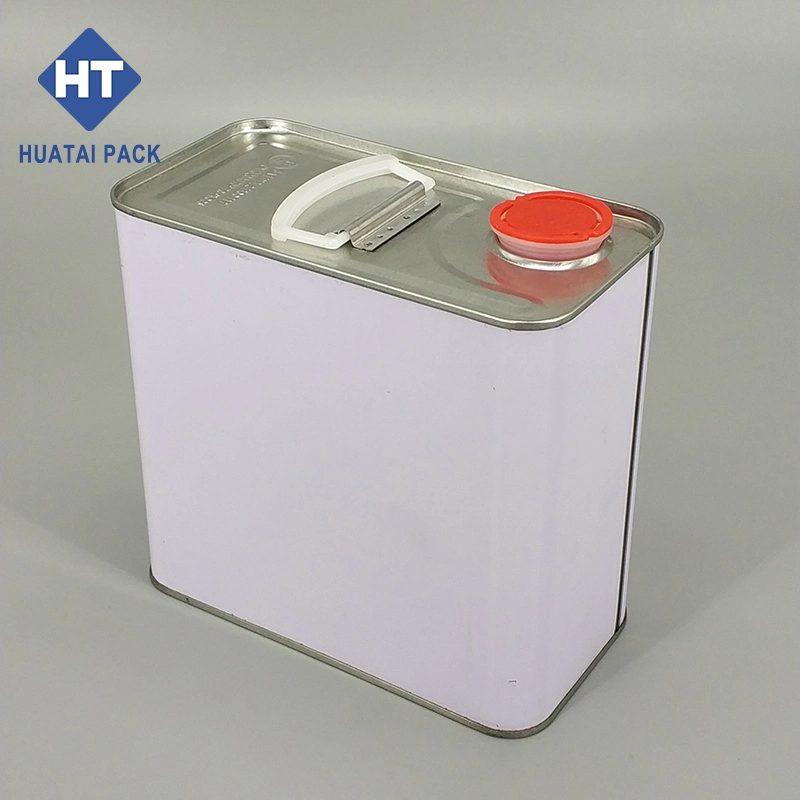 2L F-Style Chemical Tin Can with Lid, Use for Motor Oil, Lubricating Oil, and Grease Package