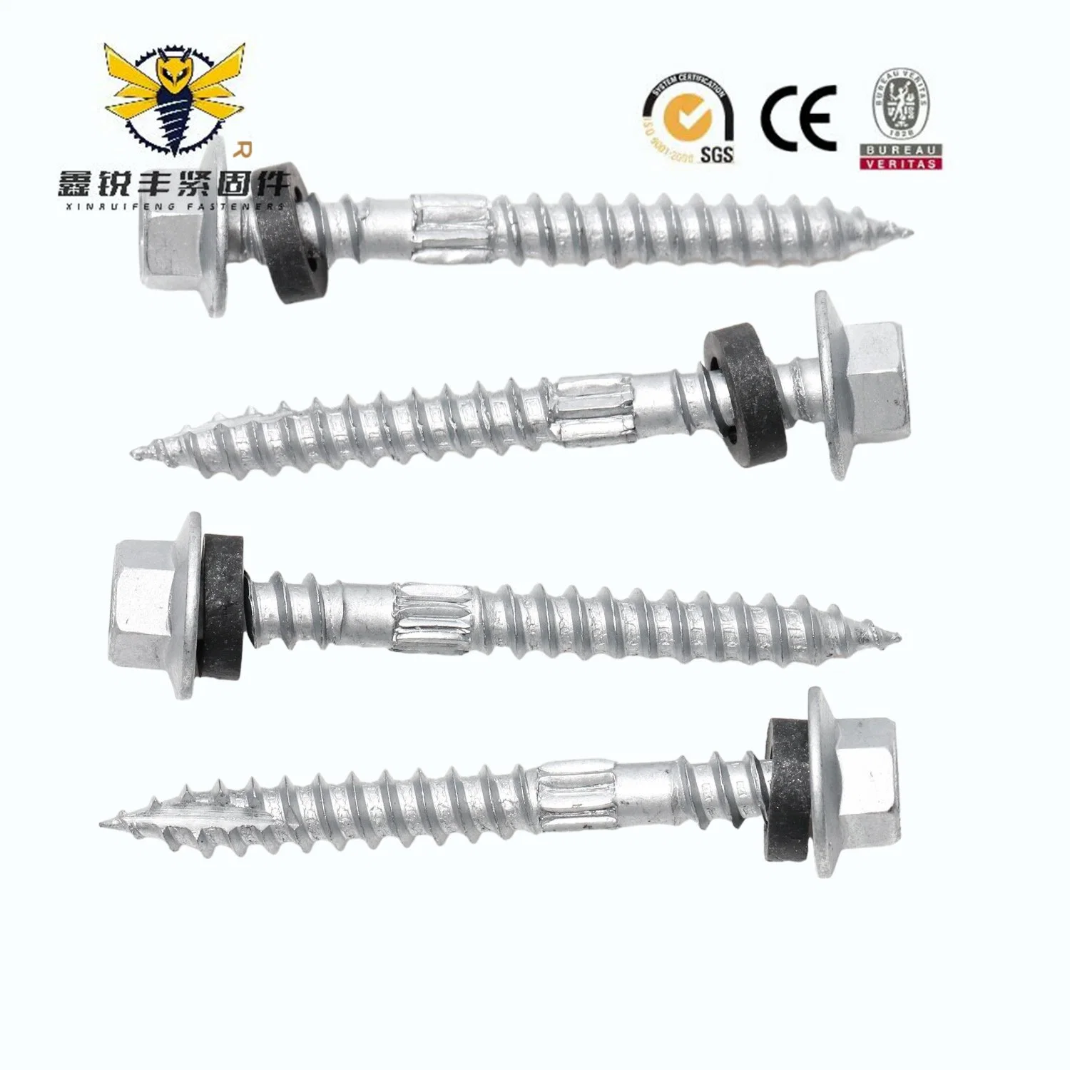 Point Bsd Self Drilling Screws Indented Hex Washer Head Unslotted Stainless 410 / Bonded Washer