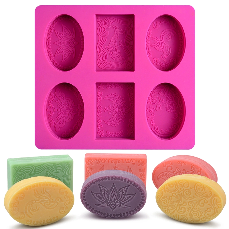 Custom 6 Cavity Silicone Soap Mold for DIY Handmade Soap Making