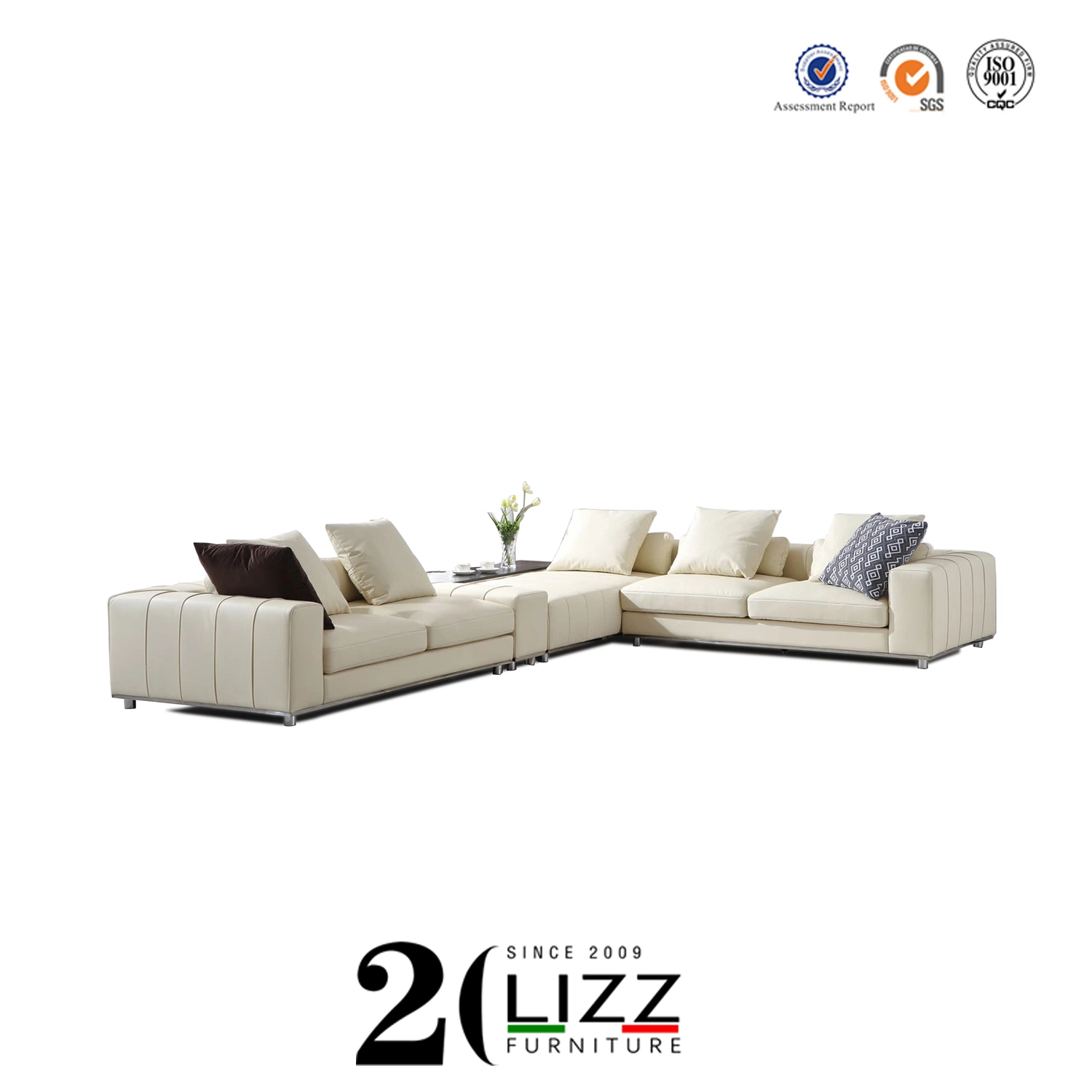 New Arrival Italian Plain Luxury Home Living Room Furniture Sectional Sofa Set