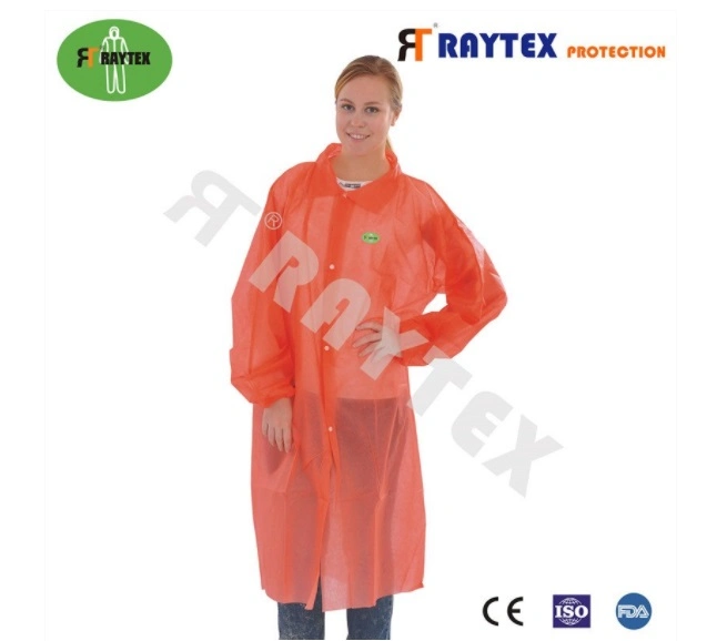 PP desechables/PE/SMS Nonwoven protectora Bata de laboratorio