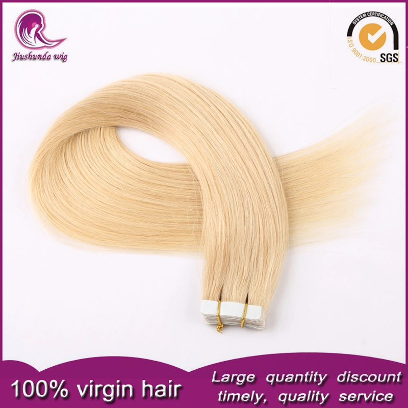 Blond Color PU Tape Virgin Hair Extension 100% Human Hair