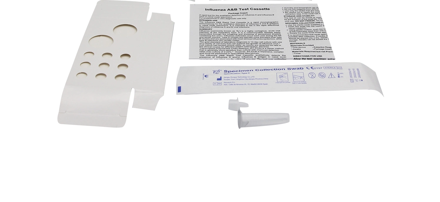 Antígeno Nasopharyngealswab Diagnóstico Kit de Prueba rápida+ Gripe A+B combinado de casete de prueba