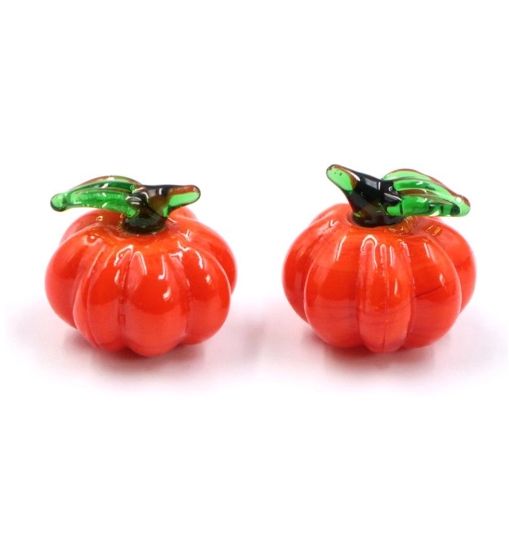 Vente en gros verre décoratif Murano Lampwork Halloween Pumpkin Ornamen Craft