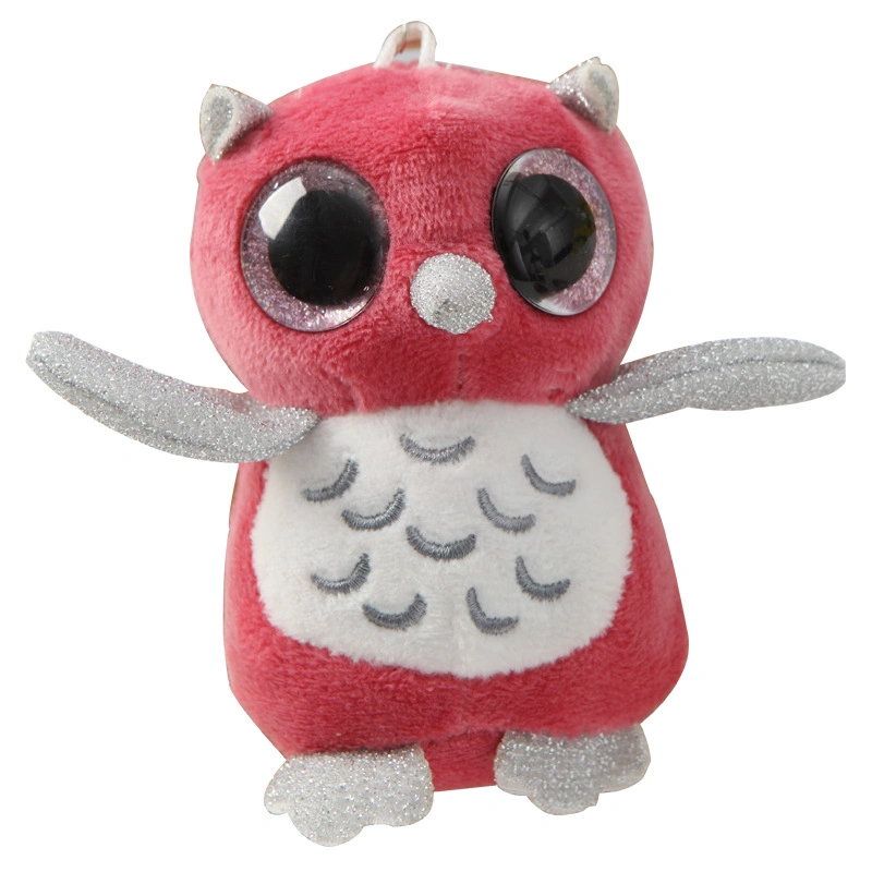 Owl Big Eyes Glitter Soft Plush Keychain Stuffed Animal Gift Children Toys