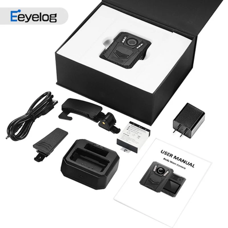 Eeyelog Motion Detectionir Night Vision WiFi Body Camera with 2 PCS Batteries GPS Eis G-Sensor and IP68 Waterproof