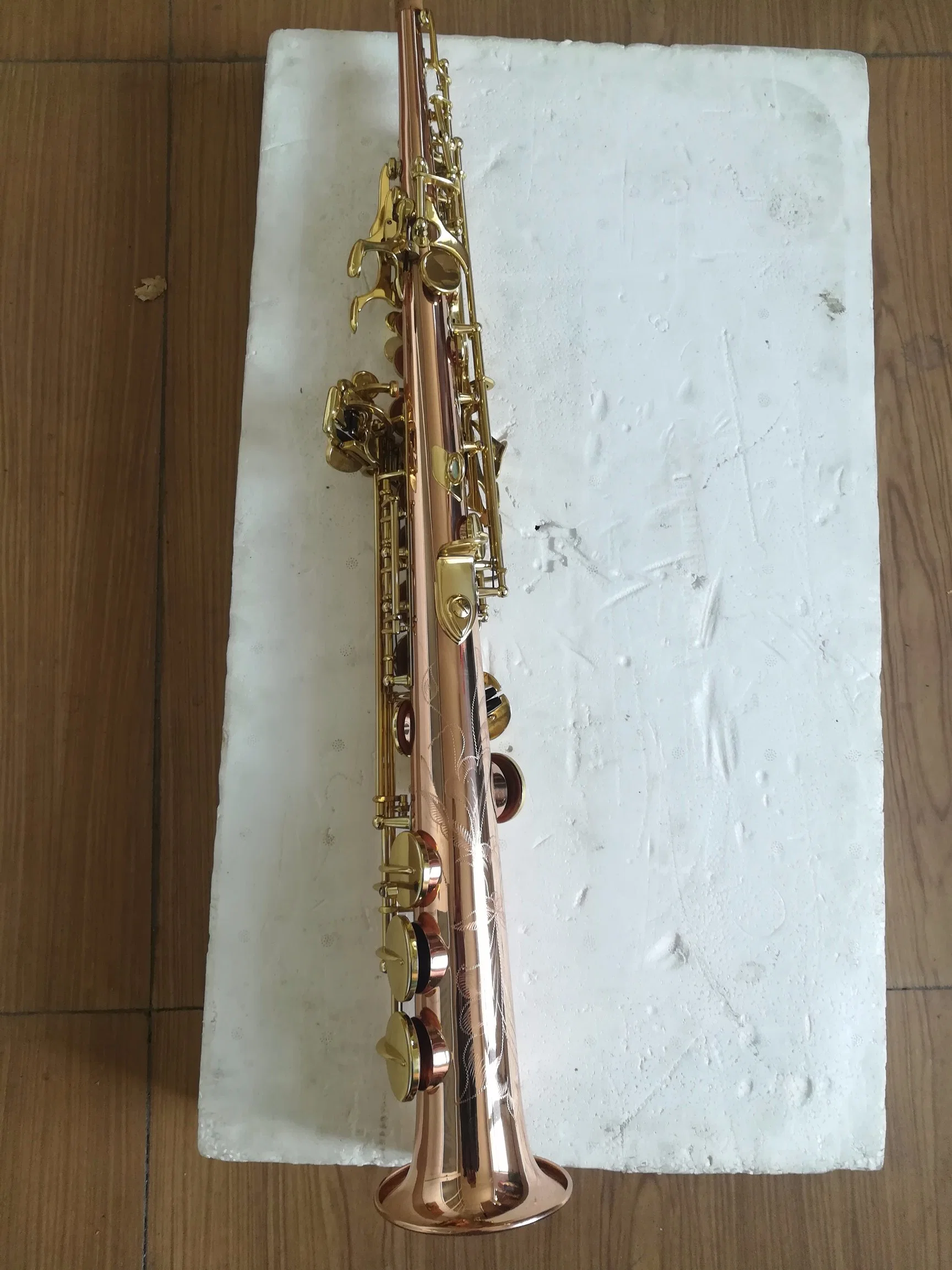 Very Good Straight Soprano Saxophone Copper/Rose Brass Body Manufacturer