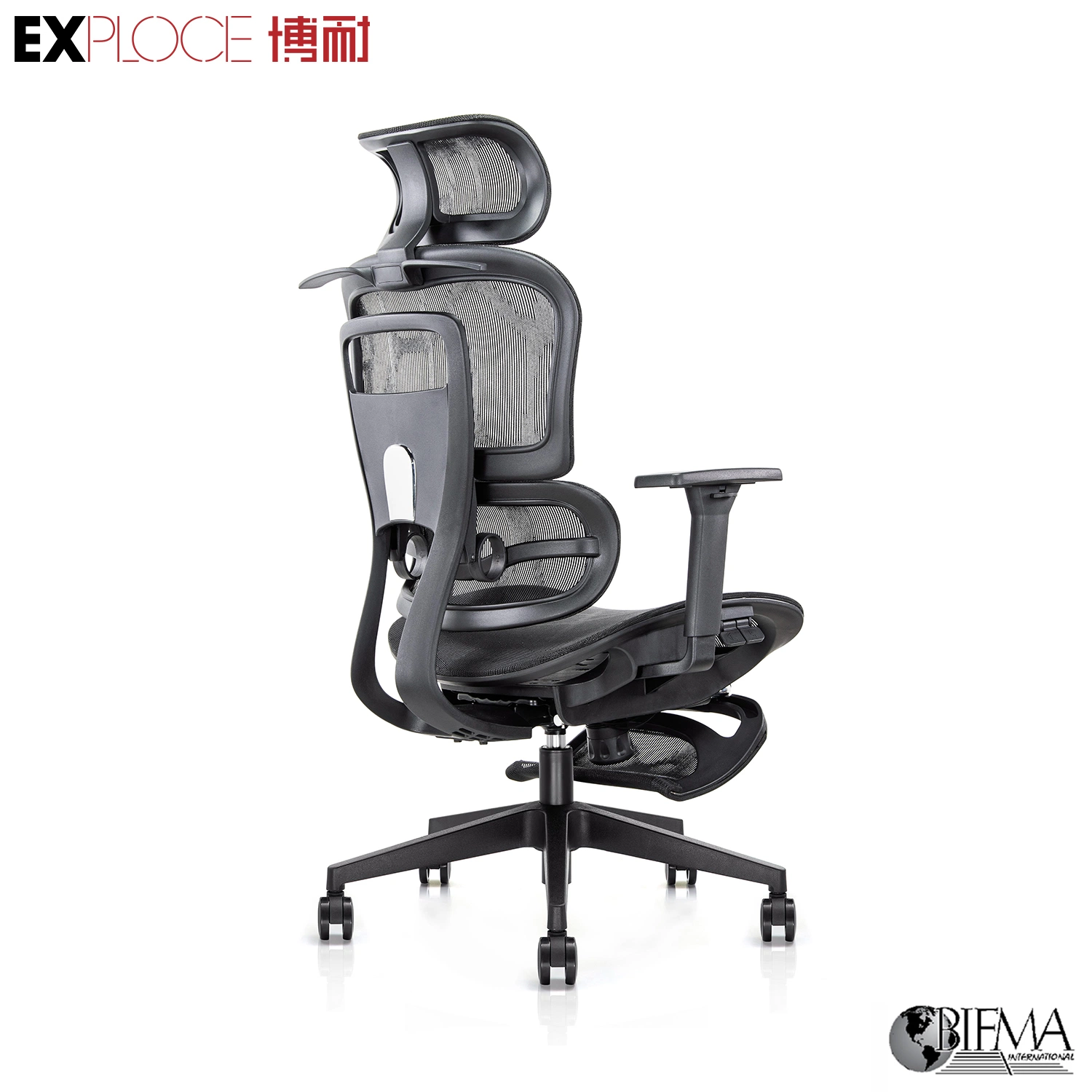 Personalización de muestra Inicio Reclining Lift Roting altura ajustable cómodo ordenador Escritorio ergonómico Mobiliario de oficina con reposapiés malla sillas