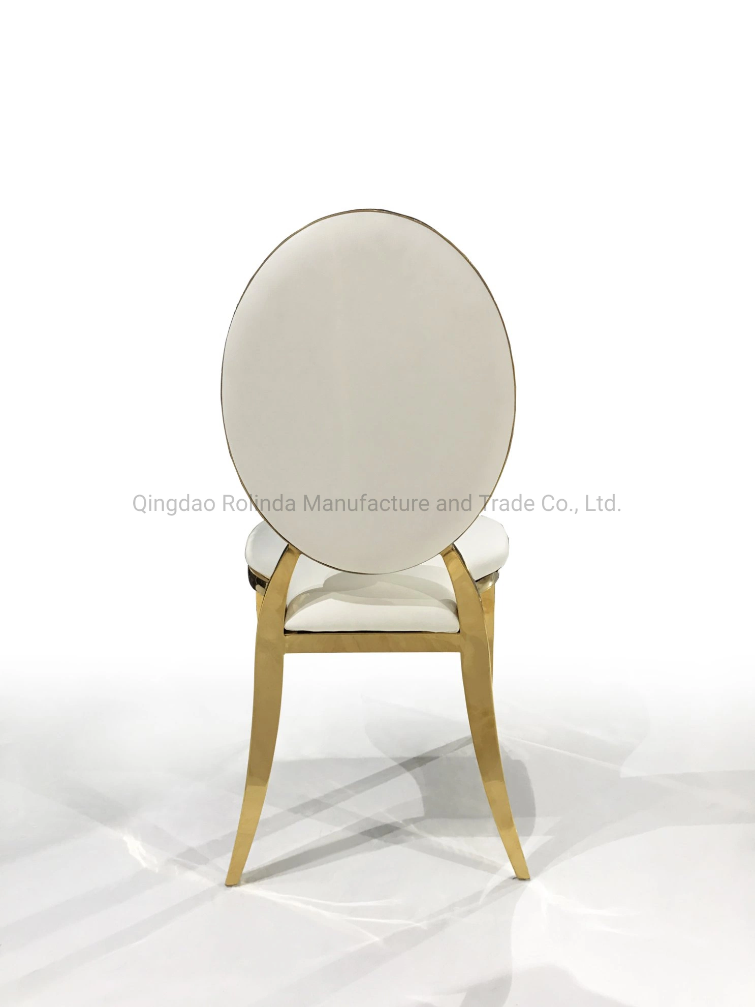 Wholesale/Supplier Popular Wedding Event Party Stacked Gold Stainless Steel Oval Round Back Dining Chair