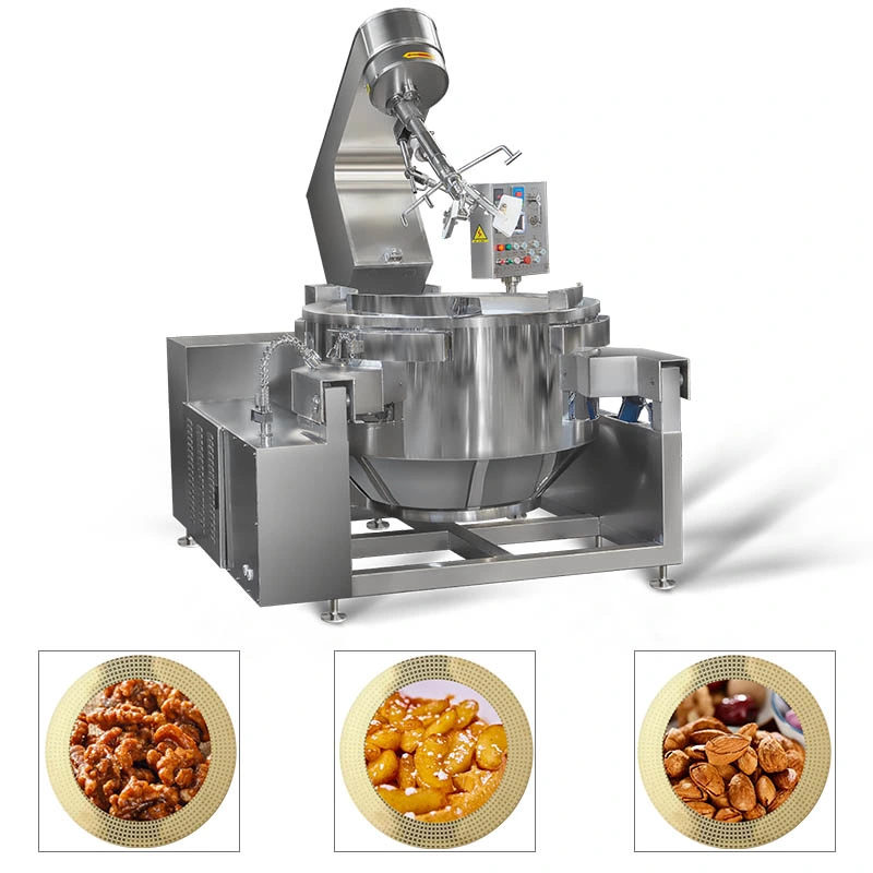 Comércio industrial caixa automática planetária Almond Walnut Cashew amendoim torrefacção Processamento de fritura avelã a preparar uma misturadora de Chaleira