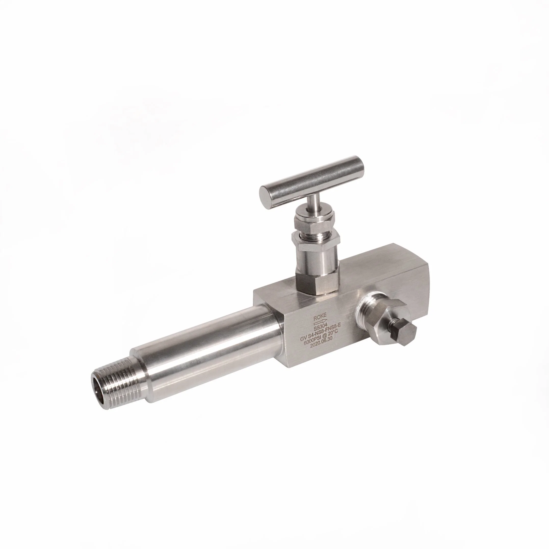 Stainless Steel 6000psi Male to Female Thread 1/2" NPT Lagging Extension Body Gauge Valve