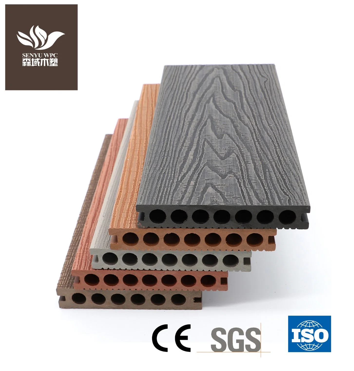 Building Material 3D Deep Embossed Outdoor WPC Board Wood Plastic Composite Decking