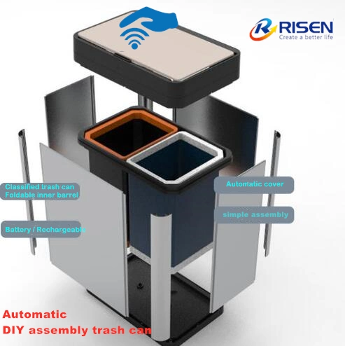 2022 New Automatic Square Trash Can with DIY Assembly Classification Waste Bin Garbage Can