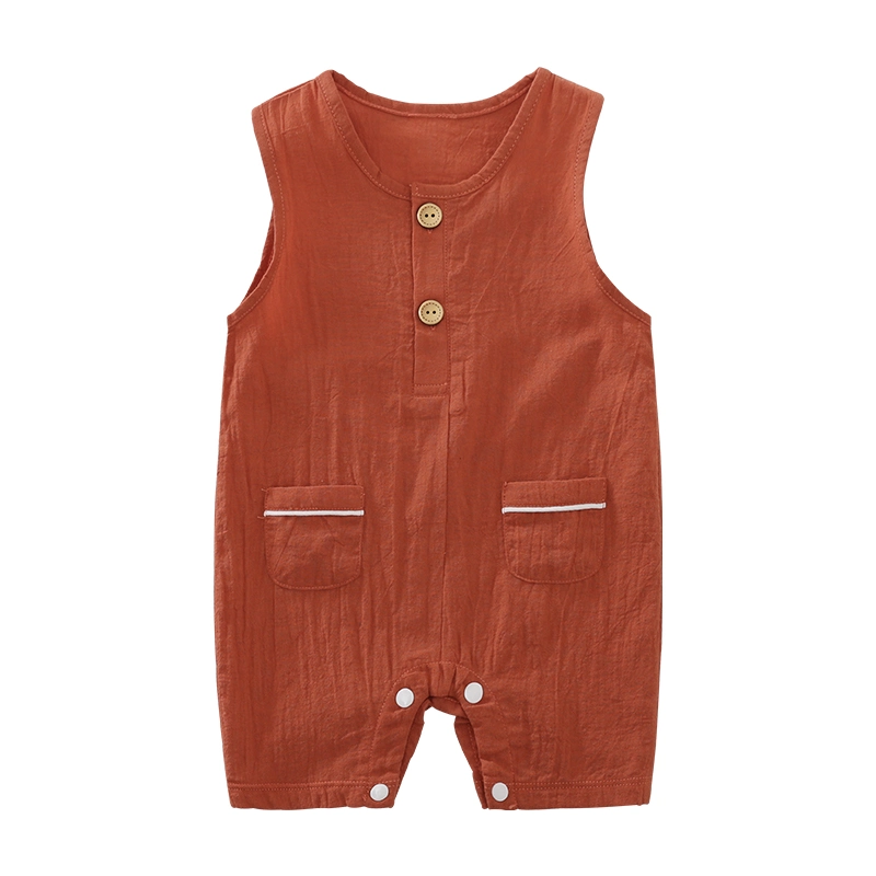 Wholesale/Supplier Baby Clothing Summer Kids Clothing Sets Sleeveless Cotton and Linen Baby Romper