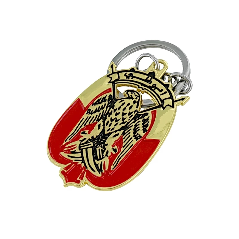 Elegant Levi Fairy Metal Round Shape 3D Military UAE National Day Souvenir Key Ring Wholesale Custom Logo Hot Selling Keychain