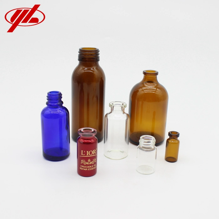 Medical or Cosmetic Clear and Amber Tubular or Moulded Glass Bottles