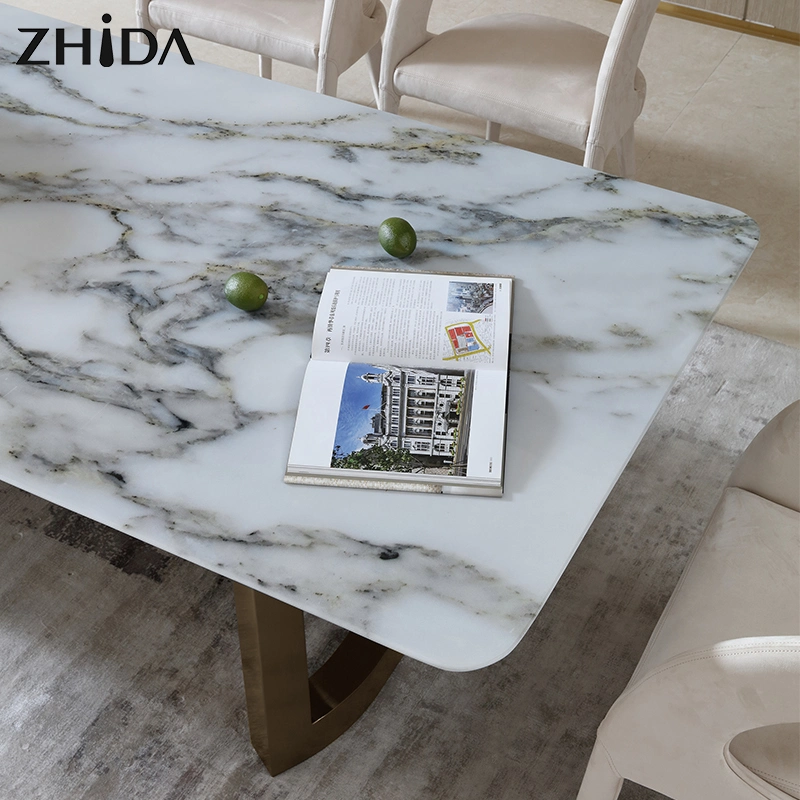 Rectangle Marble&Metal Luxury Dining Table