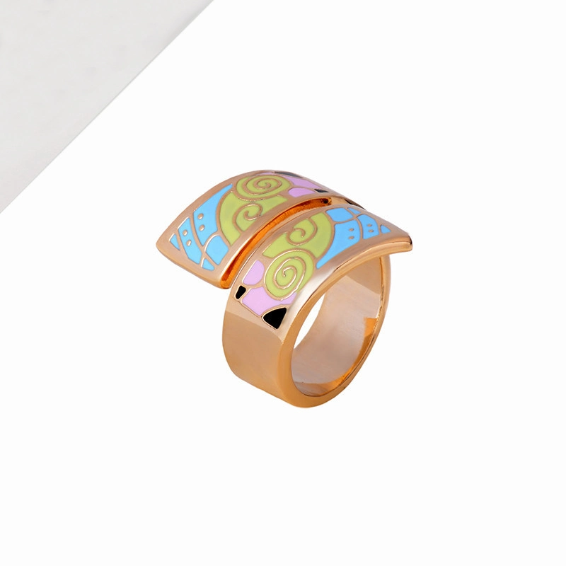 Enamel Special Pattern Open Ring