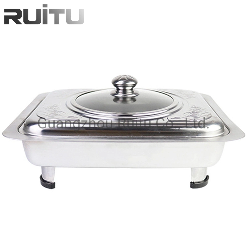 Tabletop Gold Crown Couvercle en verre portable en acier inoxydable de garder les aliments au chaud Cuisinière MINI plat de cuisson vapeur pots d'agression desservant cuiseur vapeur alimentaire a mis le feu chaud Hot Pot