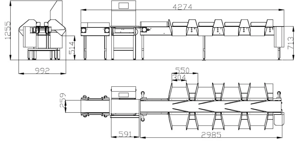 Automatic Belt Conveyor Weighing Sorting Machine Food Grade Grading Machinery