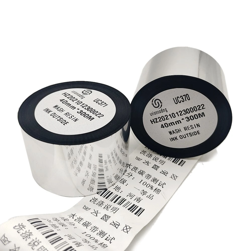 Premium Custom Printer Ribbon Washable Thermal Transfer Wash Care Resin Ribbon for Satin Nylon