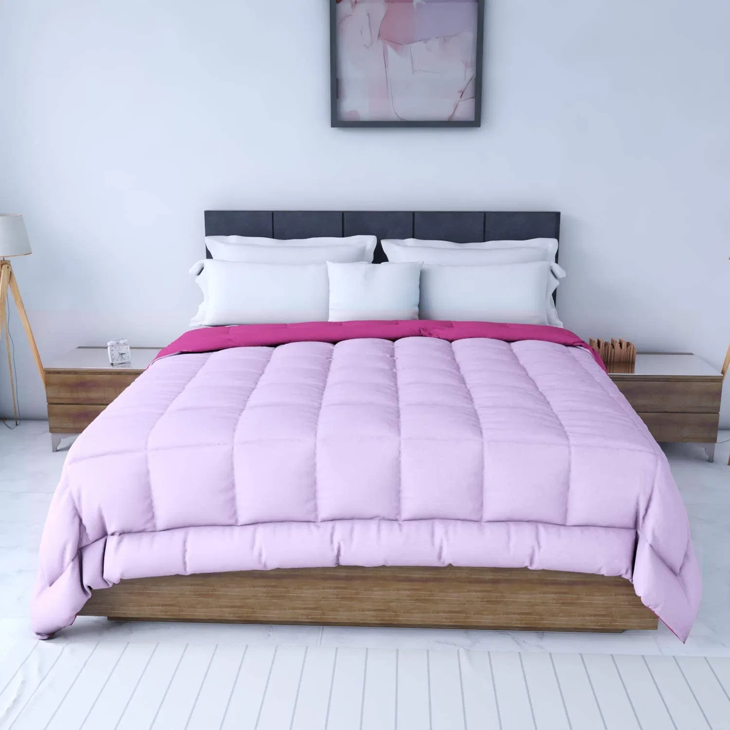 China proveedor mayorista Fabricante de ropa de cama de calidad de lujo, se establece el edredón de microfibra bicolor