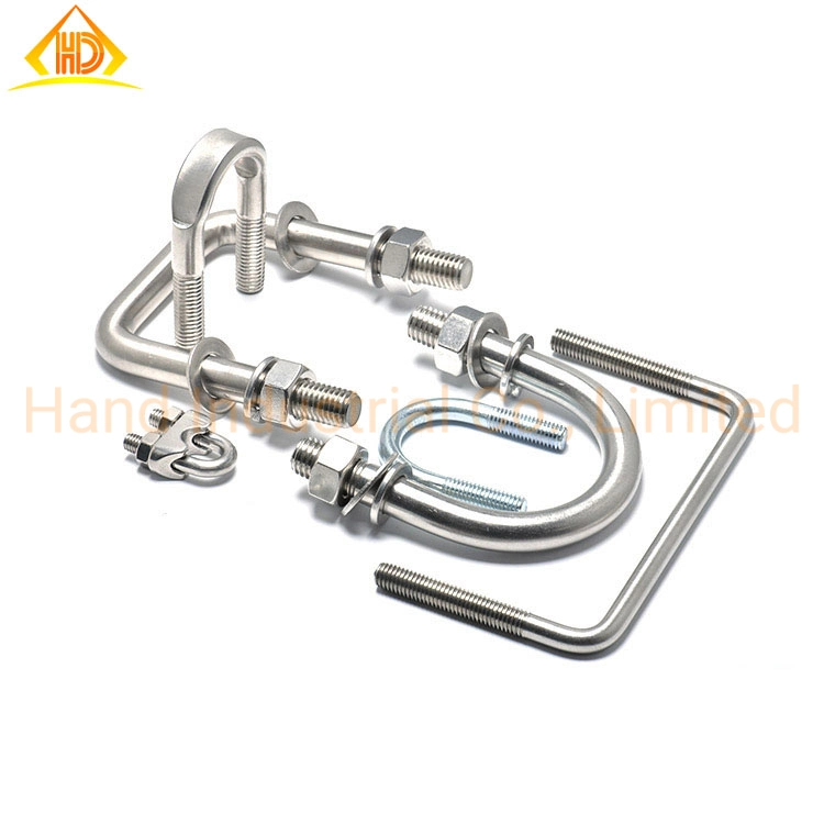 M3 M4 M6 M8 M10 M12 Stainless Steel 304 316 U Type Bedning L I Eye Hook Bolta2 A4 Carbon Steel Zinc Plated J Bolt