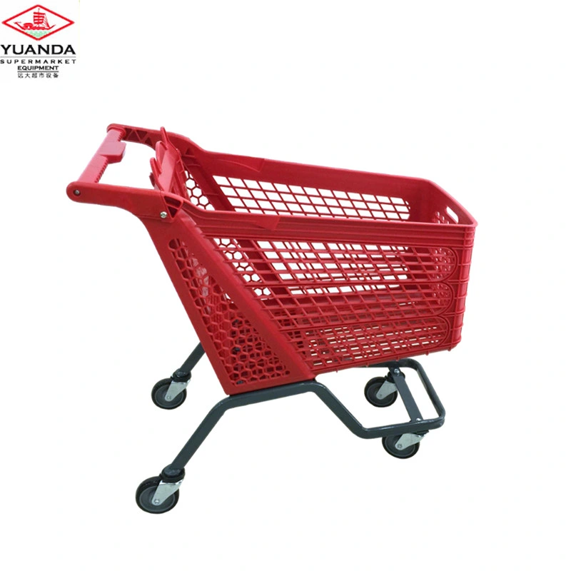 Supermarket New Design Plastic Shopping Cart High quality/High cost performance Shopping Trolley