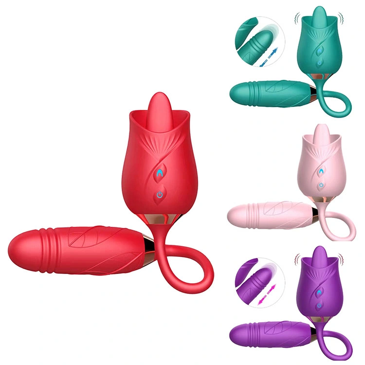Sex Toy Clitoral Stimulator Tongue Deep Spot Red Rose Toy Vibrator for Women