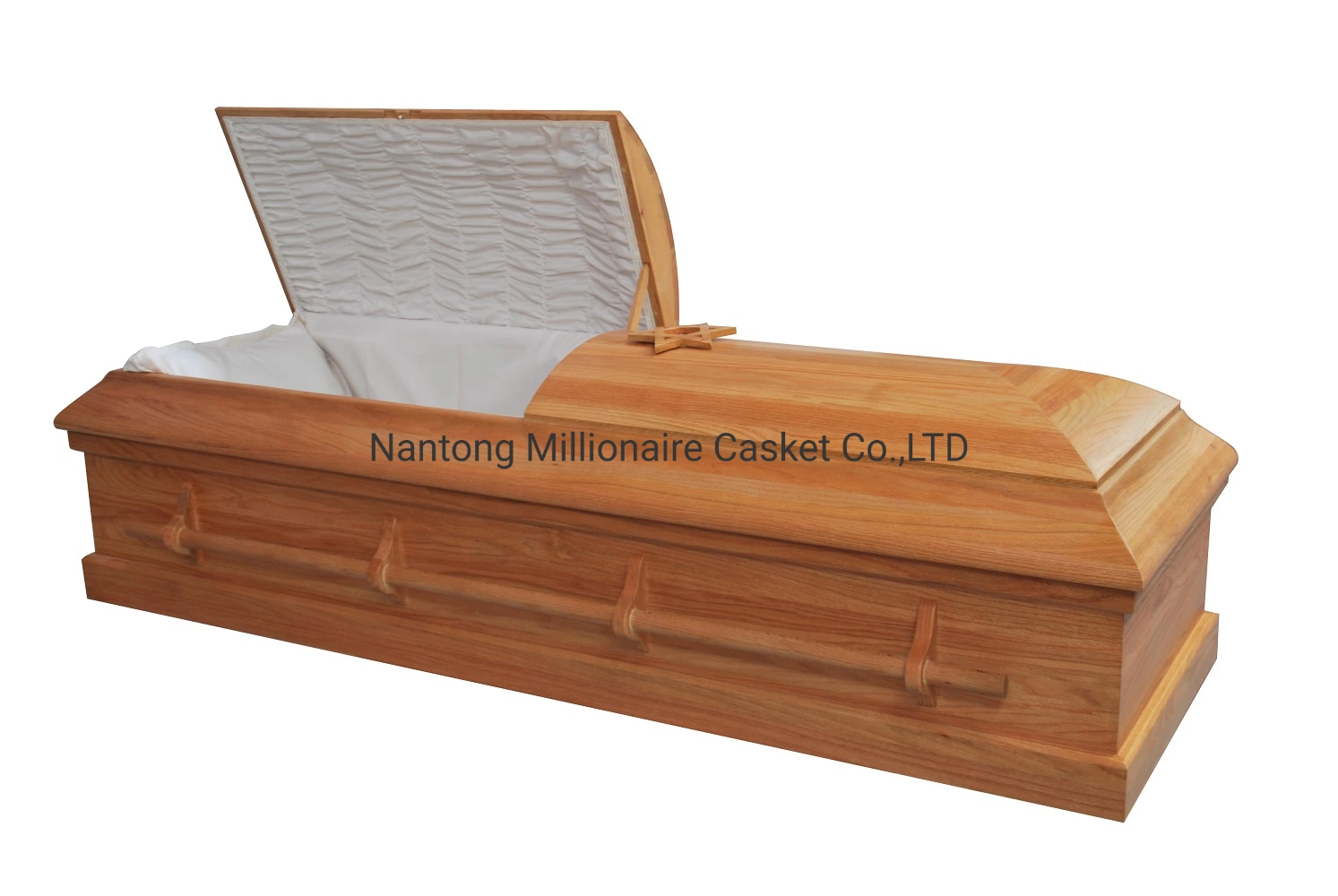 Solid Wooden Jewish Burial Casket with David Star