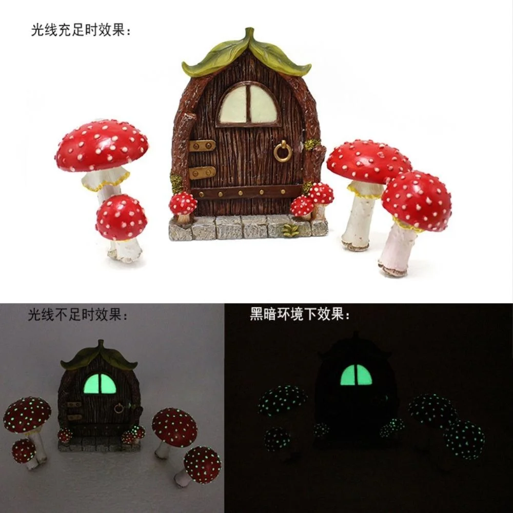 Garden Decoration Courtyard Luminous Mushroom Door and Window Plugin Creative Ornaments Girls Christmas Ornaments Wyz20932